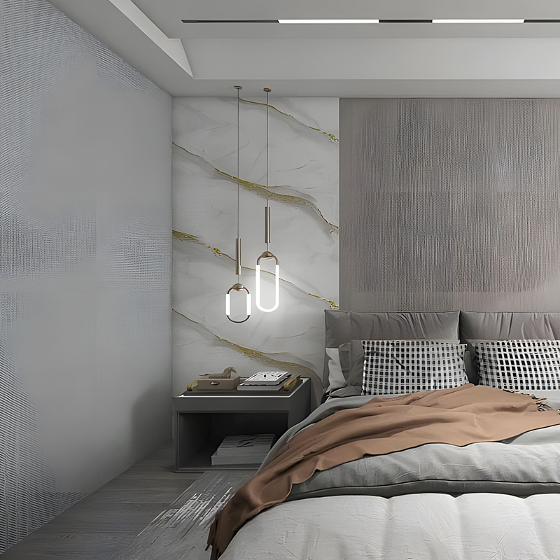 Golden Wave Cloud Pattern Bedroom Wall PET Transfer Film