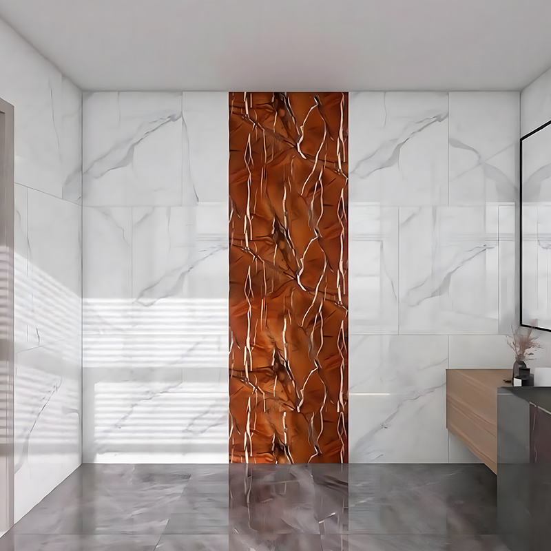 Rainforest Brown Textured Banyo Backsplash Dekorasyon PET Heat Transfer Film